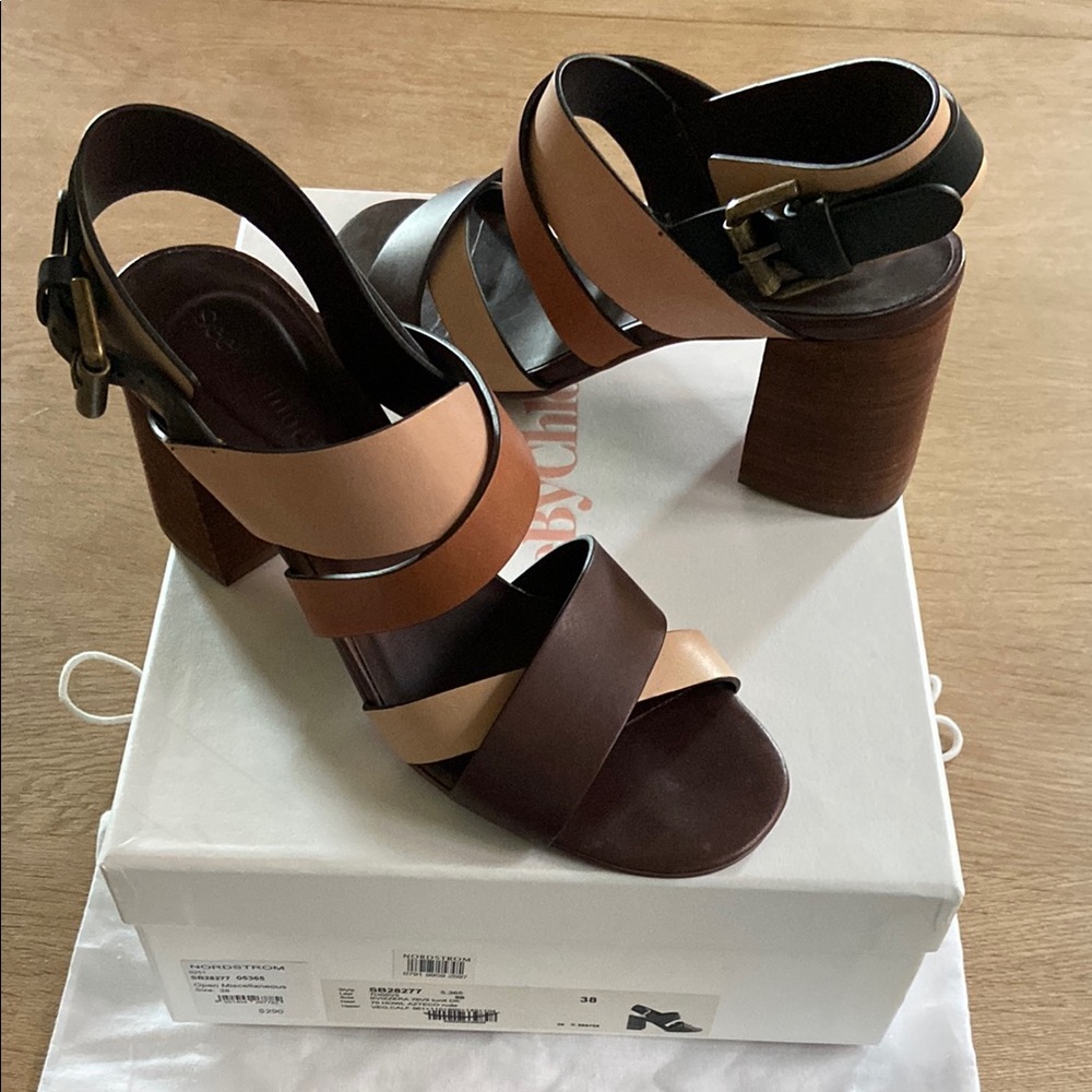 See By Chloé Elegant Brown and Tan Women's Sandals
